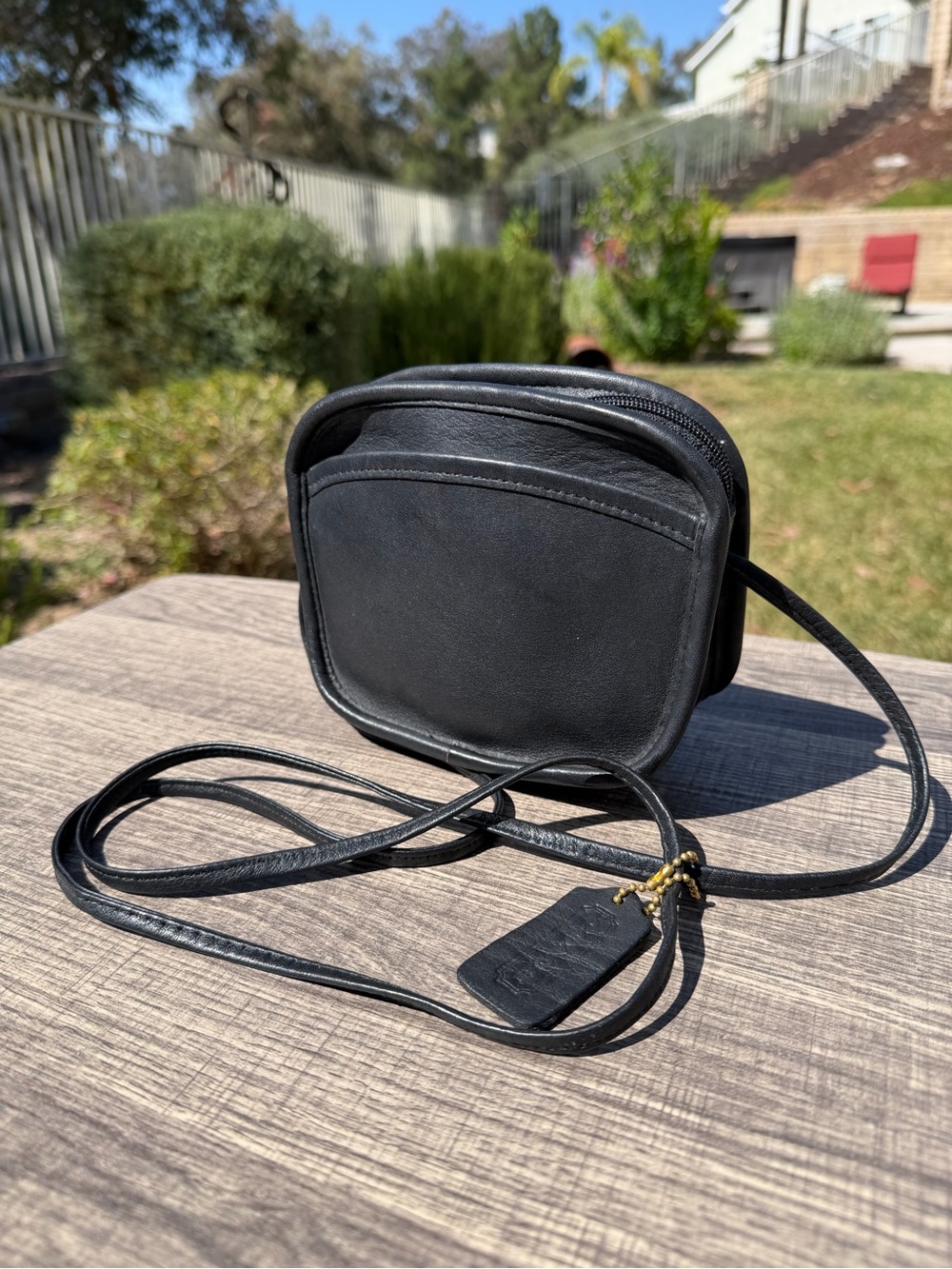 Vintage 90s Coach Hadley Small Mini Black Leather Crossbody Shoulder Bag Purse
